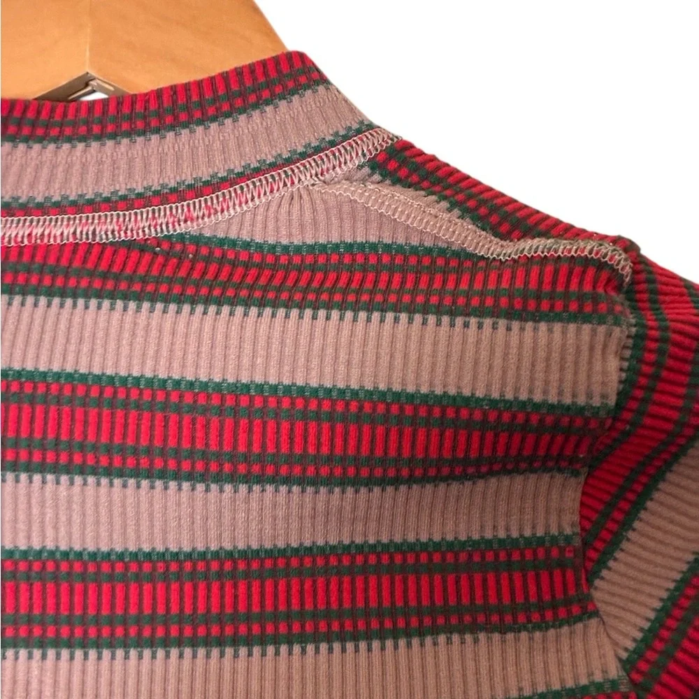 Urban Outfitters | Out From Under striped long sleeve stretchy fitted crop top